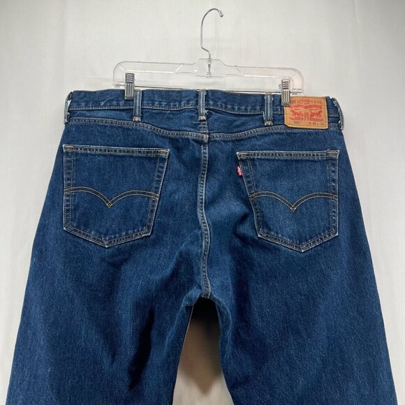 LEVI'S Jeans Mens 40x30 505 Regular Fit Straight Leg Dark Washed Denim Blue - Picture 5 of 10
